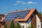 new roof with solar panels and skylights, showcasing the future of energy-efficient homes