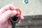 New rubber gasket being replaced in a garden hose female connection to have a water tight coupling.