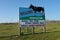 NEW SALEM, NORTH DAKOTA - 3 OCT 2021: Sign at Salem Sue, the worlds largest Holstein Cow, erected in 1974 by the New Salem Lions