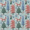 New seamless winter christmas pattern fox, rabbit, mushroom, plants, snow, tree