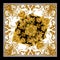 new season beautiful scarf design. Golden baroq in white background pattern