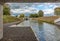 New section of the Stroudwater Navigation at Whitminster passing under the A38 road, Stroud England