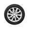 New shiny automotive wheel on light alloy disc isolated