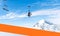 New ski season opening image with orange copy space