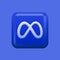 New Social Media 3D Icon. Blue Isolated Infinity Symbol