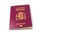 New spanish official passport for Spain. Personal security legal identification for the border for the trip. White background