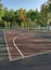 New sports ground. Football goal and basketball basket.