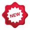 New star badge icon misty rose red starburst sticker button