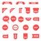 New sticker set labels. Product stickers with offer. New labels or sale posters and banners. Sticker icon with text. Red