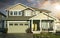 New Subdivision Home House Maison Front Exterior Sunset Sky Background