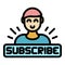 New subscriber icon color outline vector