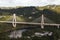new suspension bridge between Naranjito and Bayamon over lake La Plata in Puerto Rico.