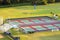 New tennis court stadiums on public school yard in rural Florida. Open air ballpark American sport infrastructure