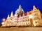 New Town Hall Neues Rathaus with lights at night view