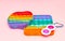 New trend sensory rainbow silicone anti-stress toy for the development of fine motor skills in children. Colorful toy simple