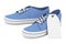 New Unbranded Blue Denim Sneakers with Blank Tag. 3d Rendering
