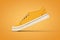 New Unbranded Orange Denim Sneakers. 3d Rendering