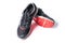 New unbranded running shoe color black and red