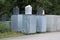 New underground garbage recycling containers waiting to be installed