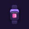 New update smartwatch interface vector template