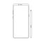 New version of outline modern vector note smartphone. Thin line frameless elegant display smartphone with stylus.