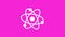 New white atom icon on pink background,Atom icons