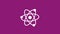 New white atom icon on pink dark background,Atom icons