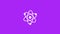 New white atom icon on purple background,Atom icons