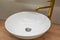 New White Sink with Faucet, Contemporary Wash Basin, Washbasin, Wash Bowl, Bathroom Interior