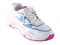New white sneakers isolated. Fashionable sports shoes. Clean stylish shoe.