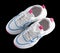 New white sneakers isolated. Fashionable sports shoes. Clean stylish shoe.