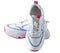 New white sneakers isolated. Fashionable sports shoes. Clean stylish shoe.