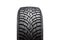 New winter studded tire, safety and premium quality. black background, close-up isolated