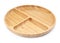 New wooden compartment tray on white background