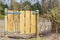 New wooden garden fence outside