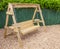 New wooden garden swing bench