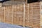 New wooden residential back yard garden fence