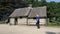 The New World old American 1800 styled timber Houses Sheds and Fencing at The Ulster America Folk Park Northern Ireland