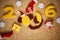 New Year 2016. Christmas.Funny monkey with banana