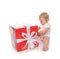 New year 2016 concept child baby toddler kid with Christmas pres
