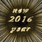 New Year 2016 image in centre of dark gold