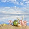 New year 2016 sign on a beach sand