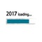 New year 2017 loading background, happy new year. Funny business concept: mail load. Green blue teal color. Space for