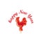 New year 2017. Rooster in shape of lollipop on stick
