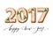 New Year 2017 in shape of gingerbread number as cookies. Vector illustration