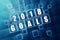 New year 2018 goals in blue glass blocks