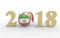 New year 2018 with iran flag 3d
