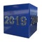 New Year 2018 to 2019: Silver numbers on a blue cube