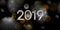 New Year 2019 abstract dark bokeh background