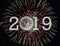 New Year 2019 clock fireworks